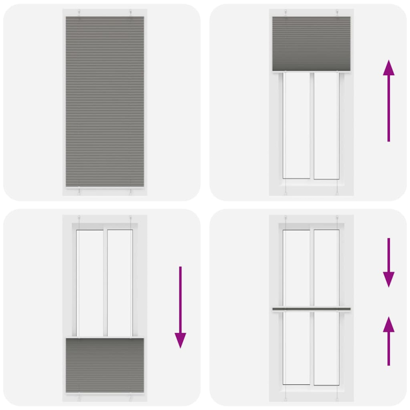 Plissee Anthrazit 85x200 cm Stoffbreite 84,4 cm Polyester