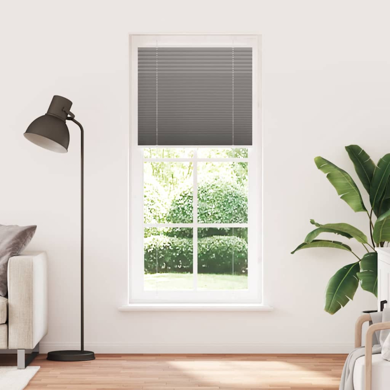 Plissee Anthrazit 95x200 cm Stoffbreite 94,4 cm Polyester