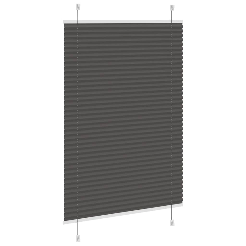 Plissee Schwarz 85x100 cm Stoffbreite 84,4 cm Polyester