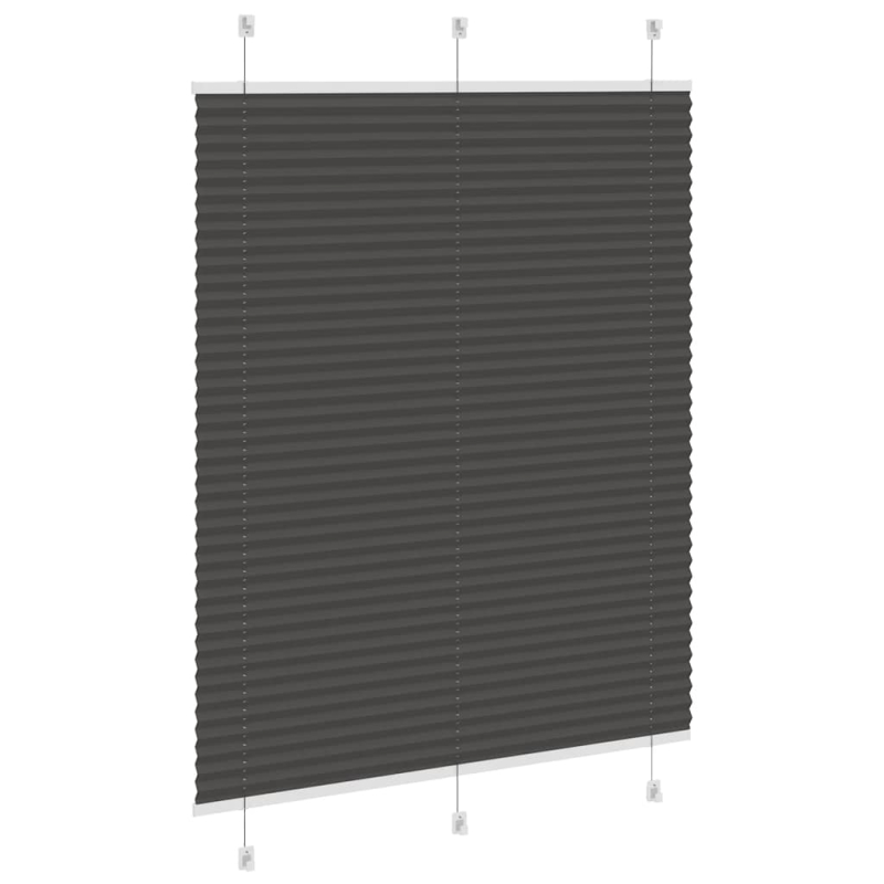 Plissee Schwarz 110x100 cm Stoffbreite 109,4 cm Polyester