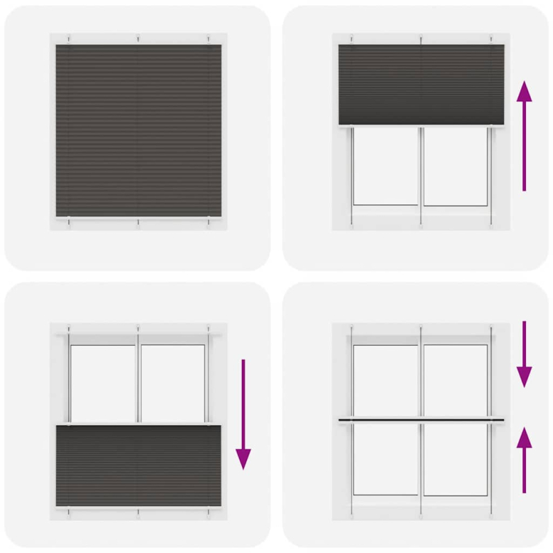 Plissee Schwarz 115x100 cm Stoffbreite 114,4 cm Polyester