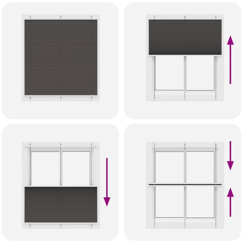 Plissee Schwarz 120x150 cm Stoffbreite 119,4 cm Polyester