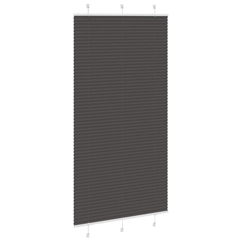 Plissee Schwarz 110x200 cm Stoffbreite 109,4 cm Polyester