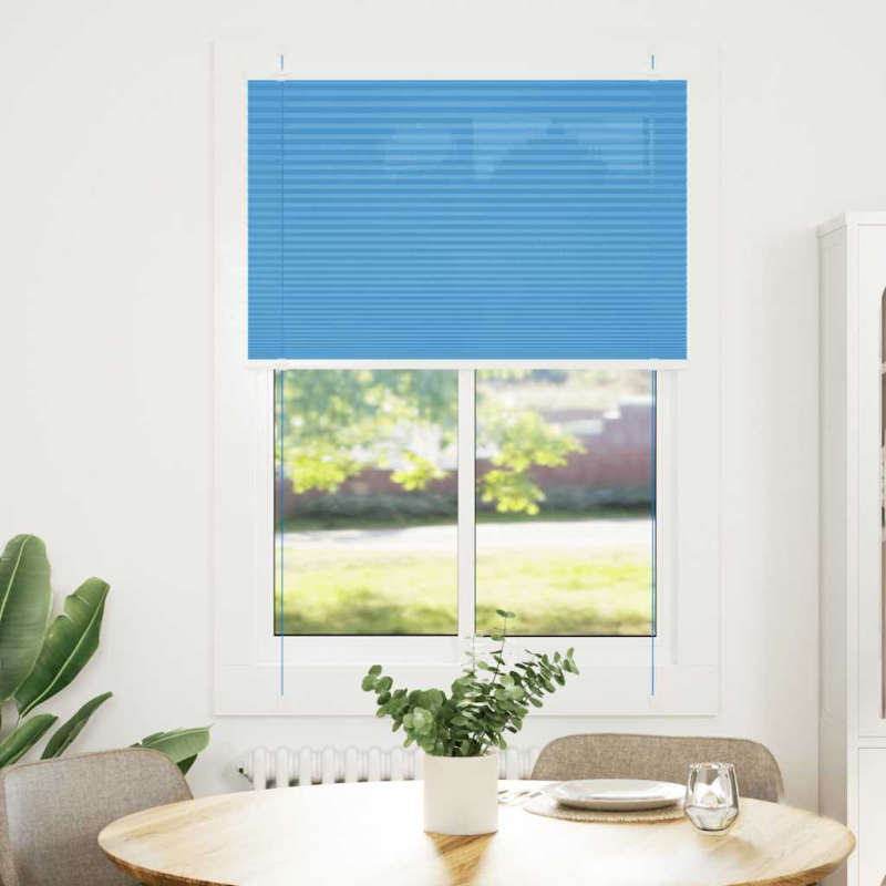 Plissee Blau 100x100 cm Stoffbreite 99,4 cm Polyester