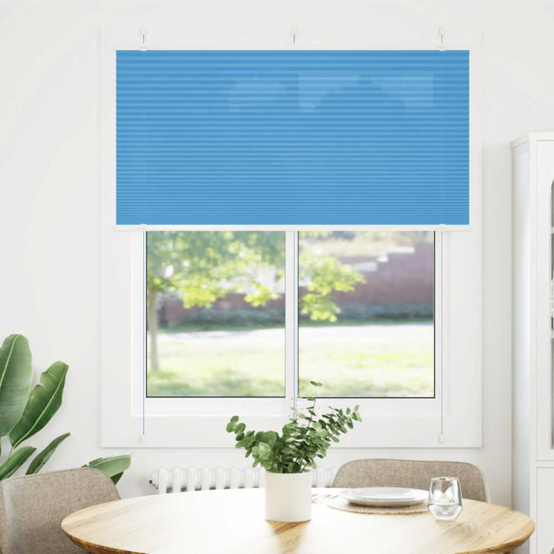 Plissee Blau 120x100 cm Stoffbreite 119,4 cm Polyester