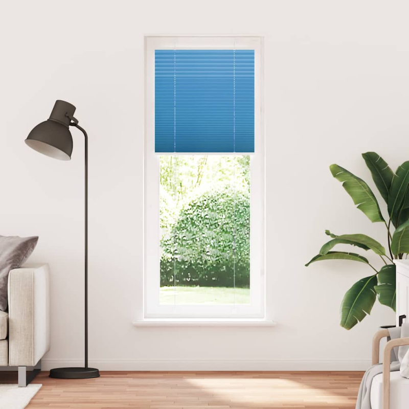 Plissee Blau 80x200 cm Stoffbreite 79,4 cm Polyester