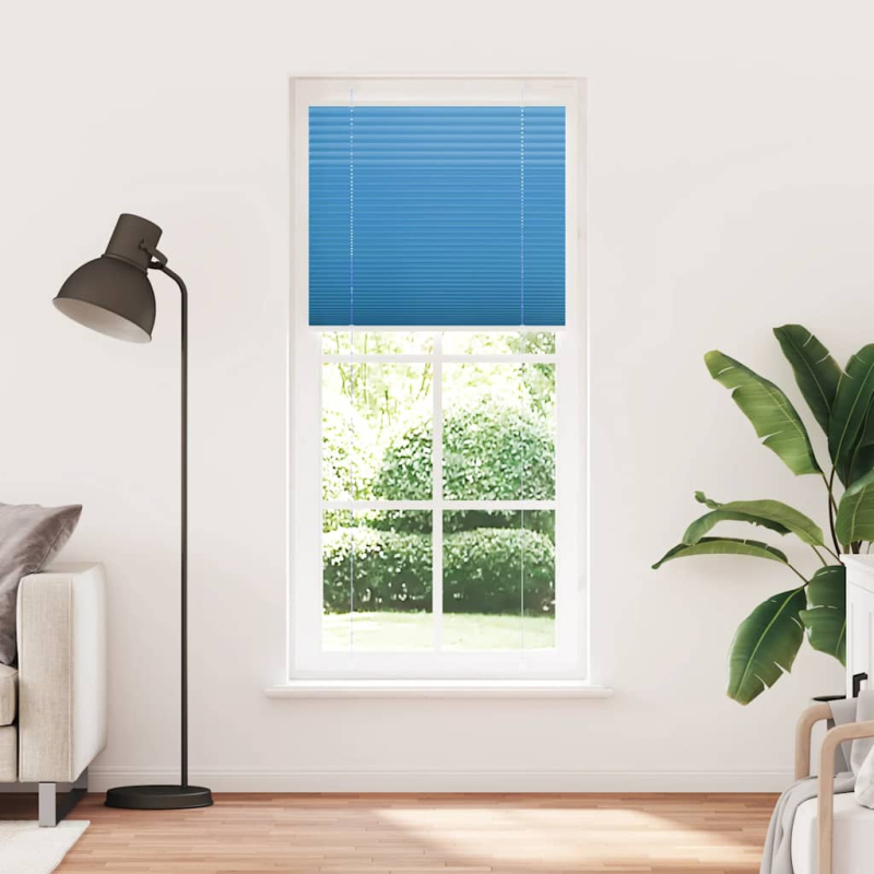 Plissee Blau 90x200 cm Stoffbreite 89,4 cm Polyester