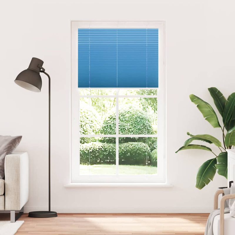 Plissee Blau 110x200 cm Stoffbreite 109,4 cm Polyester