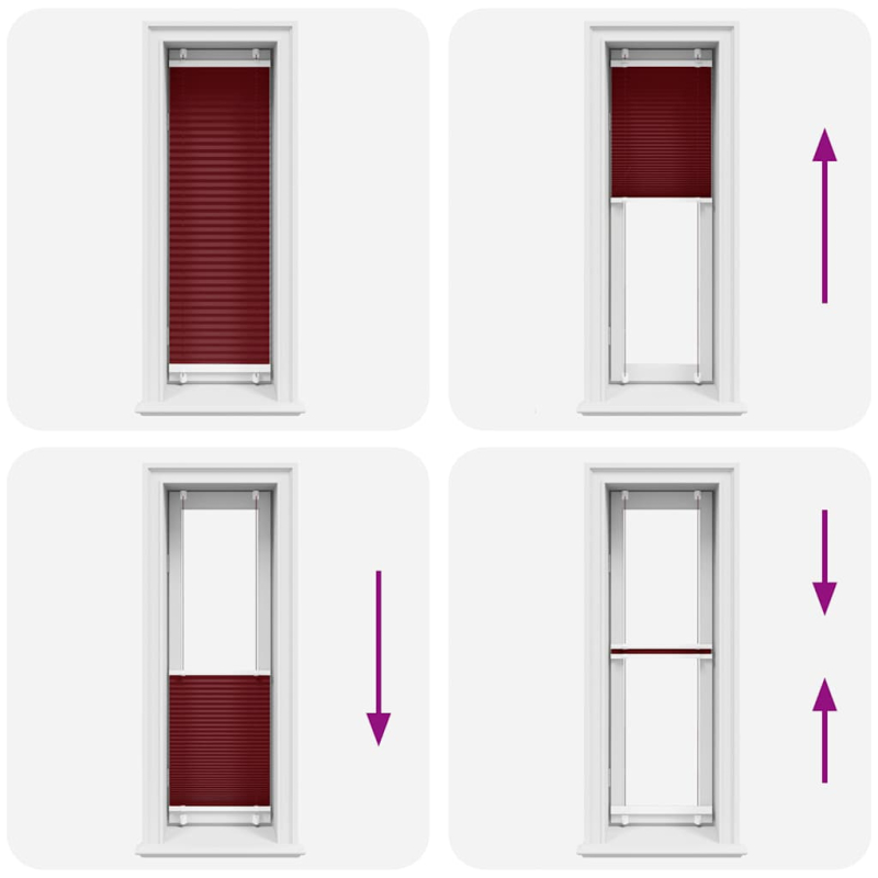 Plissee Bordeauxrot 45x100 cm Stoffbreite 44,4 cm Polyester