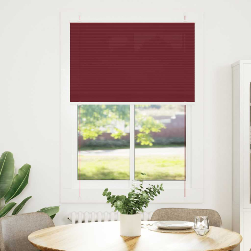Plissee Bordeauxrot 90x100 cm Stoffbreite 89,4 cm Polyester