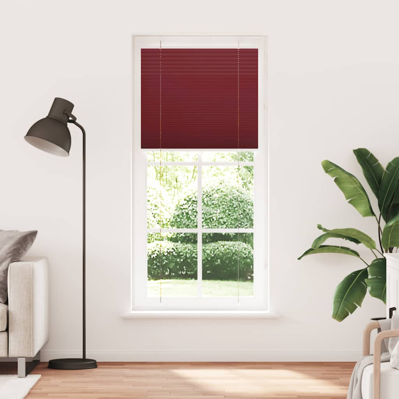 Plissee Bordeauxrot 95x200 cm Stoffbreite 94,4 cm Polyester