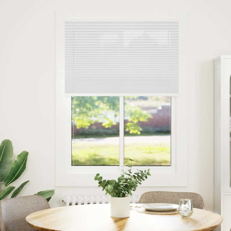 Plissee Weiß 85x100 cm Stoffbreite 84,4 cm Polyester