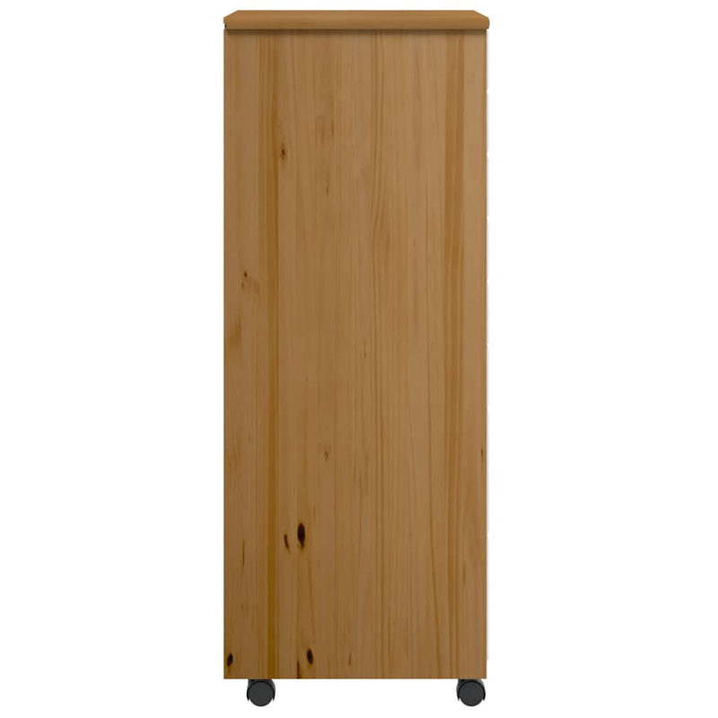 Rollschrank mit Schubladen MOSS Honigbraun Massivholz Kiefer