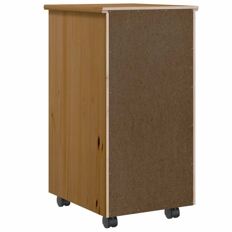 Rollschrank mit Schubladen MOSS Honigbraun Massivholz Kiefer