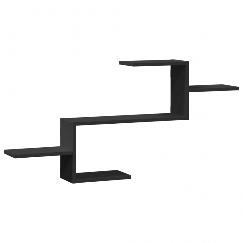Wandregal Schwarz 104x15x49 cm Holzwerkstoff