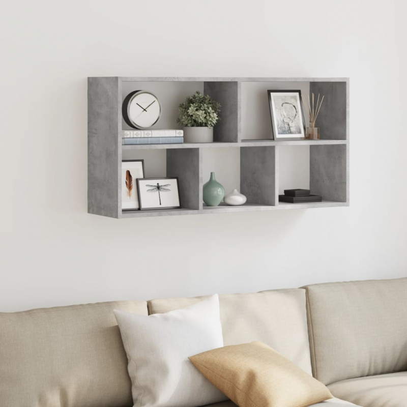 Wandregal Betongrau 100x25x50 cm Holzwerkstoff