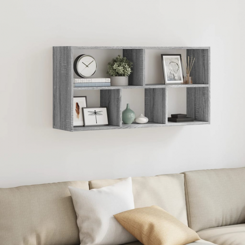 Wandregal Grau Sonoma 100x25x50 cm Holzwerkstoff