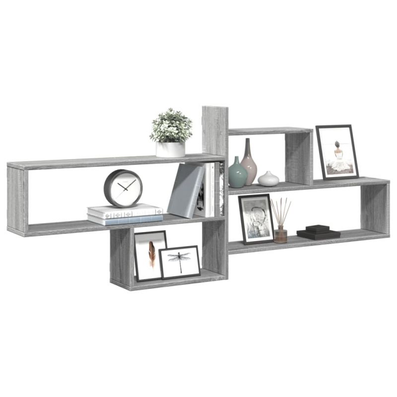 Wandregal Grau Sonoma 167,5x18x68 cm Holzwerkstoff