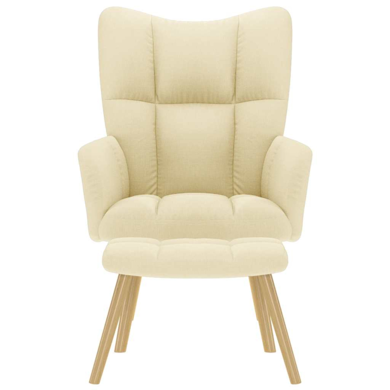 Relaxsessel mit Hocker Creme Stoff