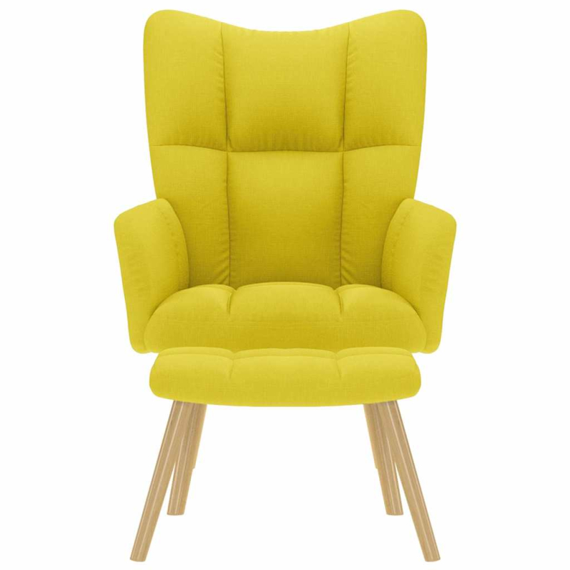 Relaxsessel mit Hocker Hellgelber Stoff