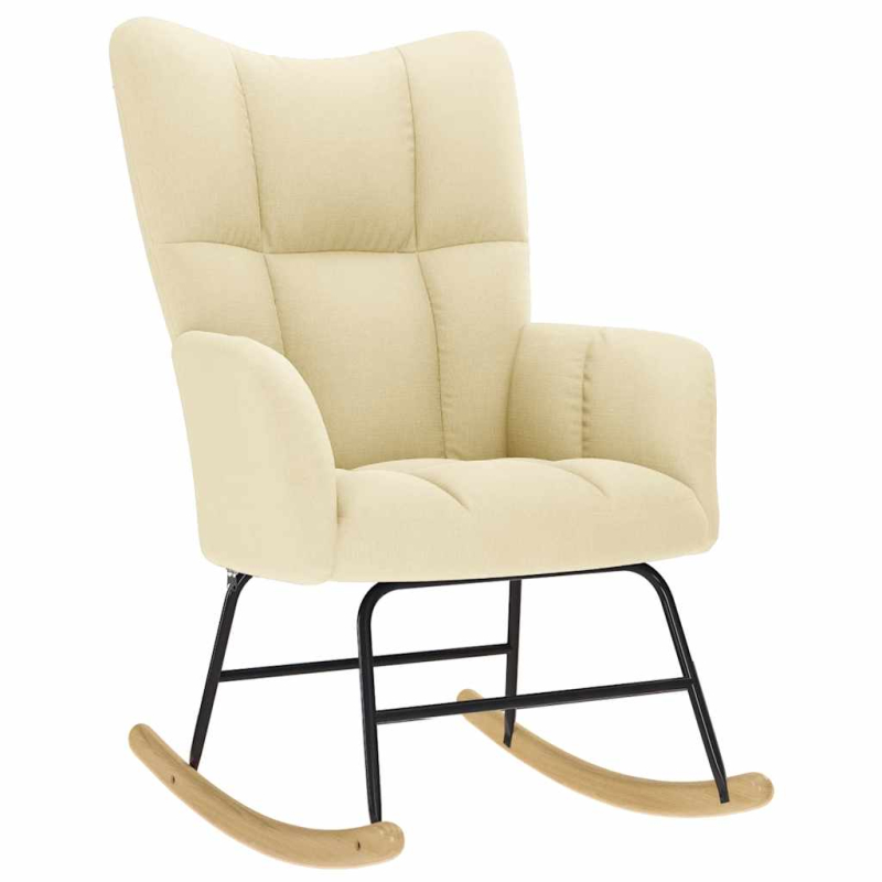Schaukelstuhl Creme Stoff