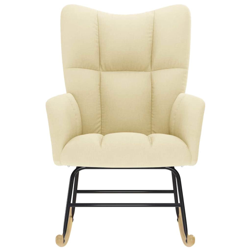 Schaukelstuhl Creme Stoff