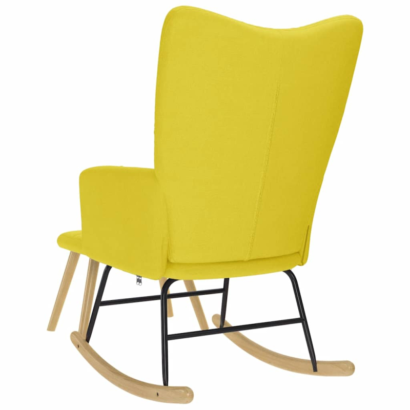 Schaukelstuhl mit Fußhocker Stoff Hellgelb