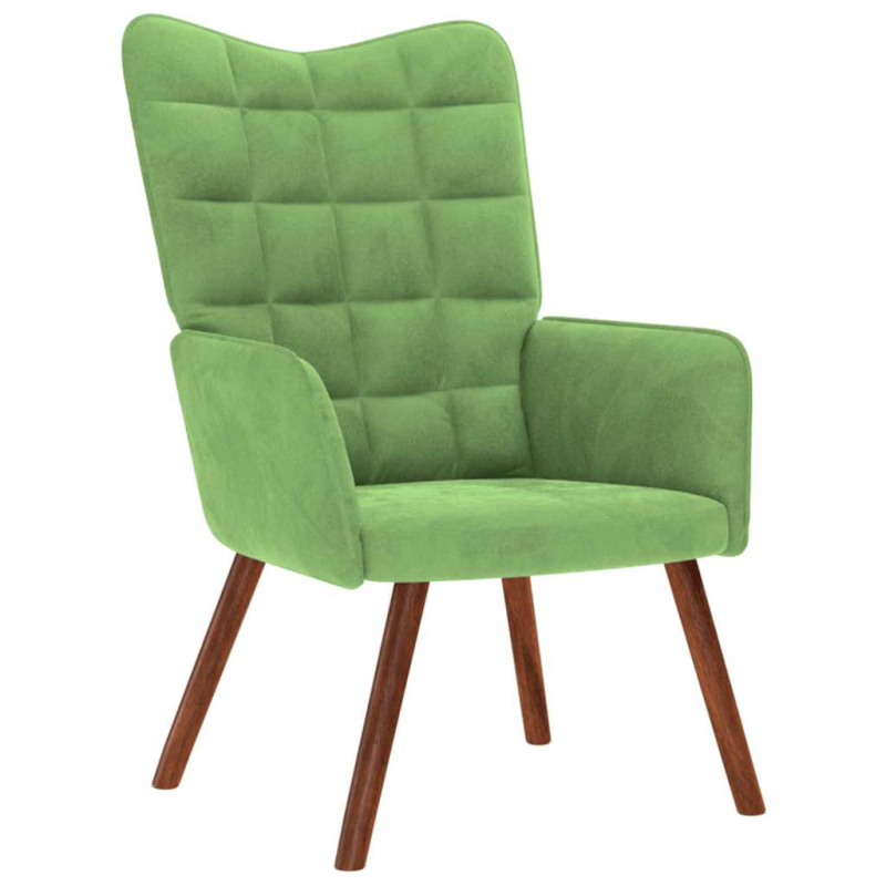 Relaxsessel mit Hocker Hellgrün Samt