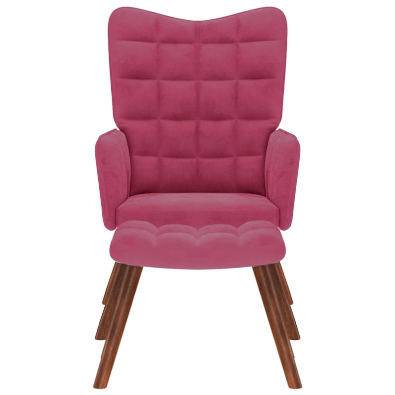Relaxsessel mit Hocker Weinrot Samt