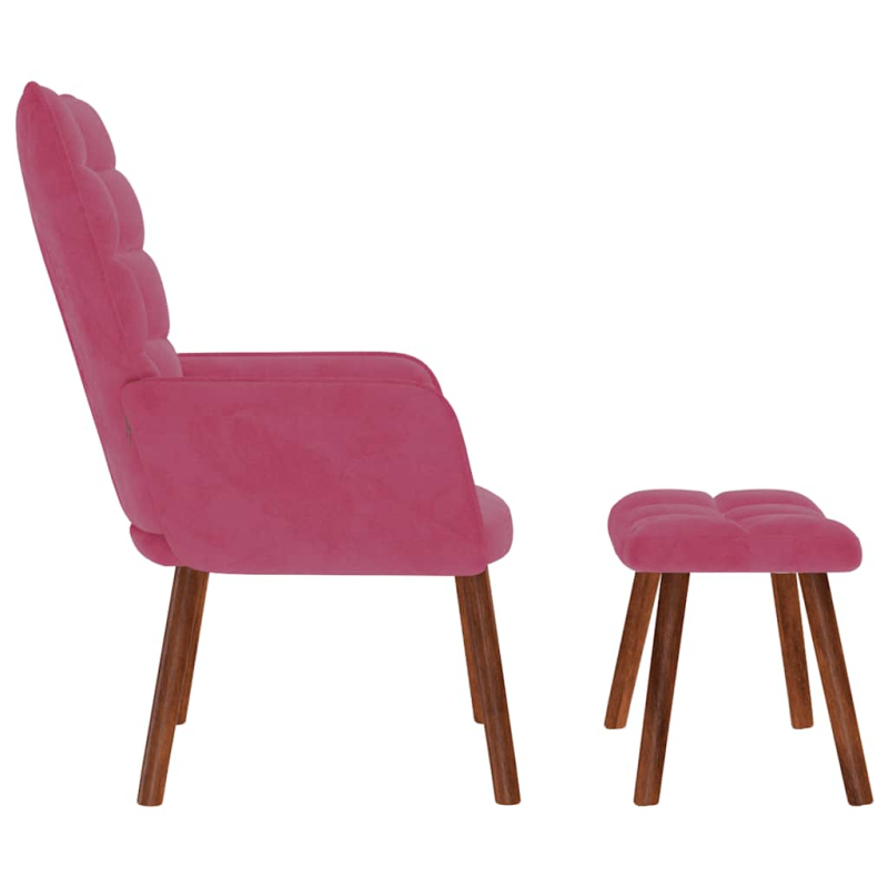 Relaxsessel mit Hocker Weinrot Samt