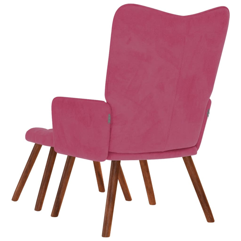 Relaxsessel mit Hocker Weinrot Samt