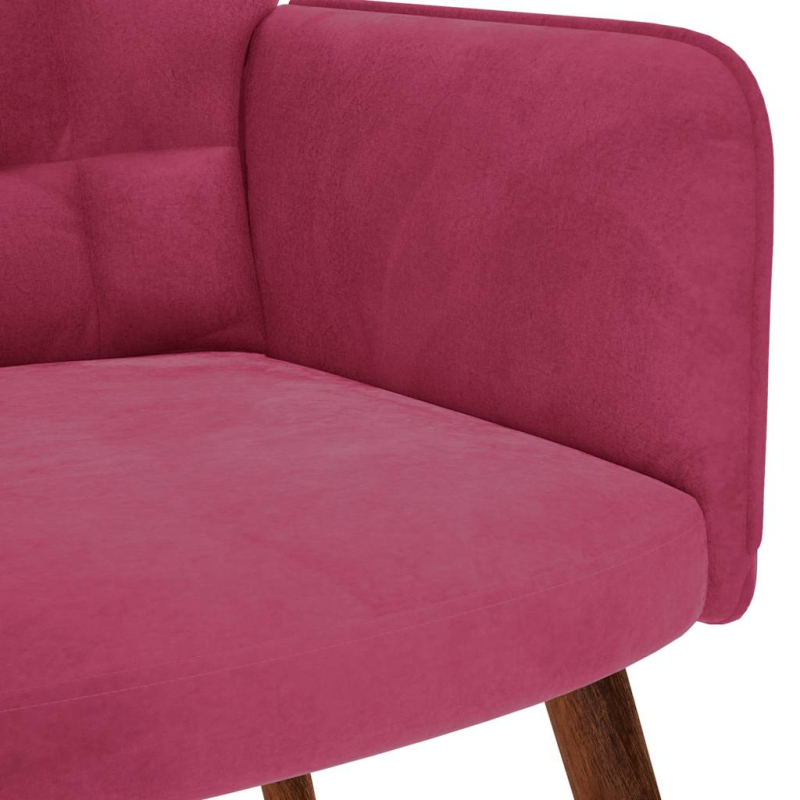 Relaxsessel mit Hocker Weinrot Samt