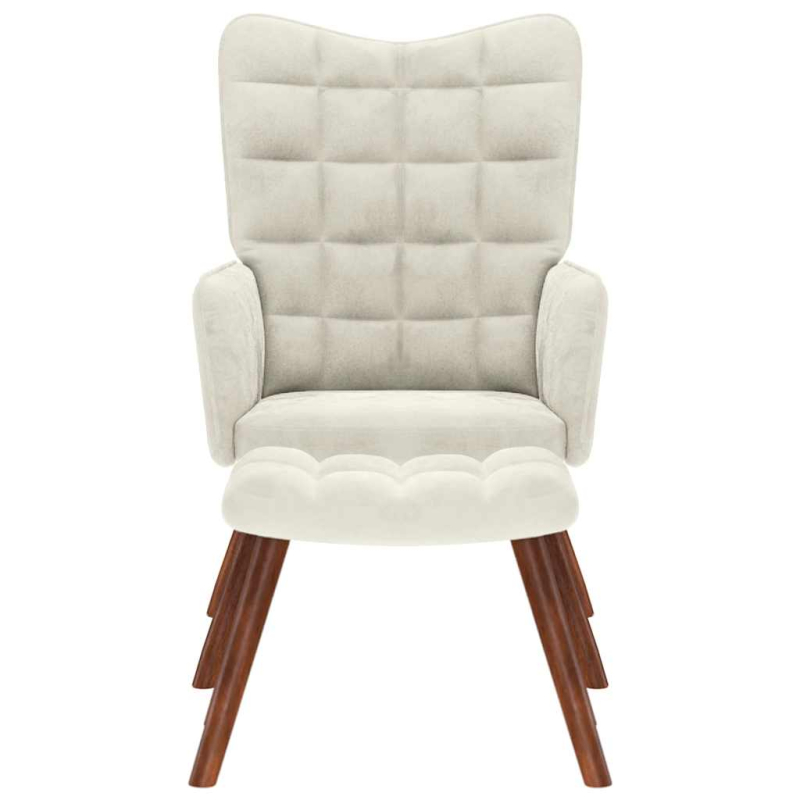 Relaxsessel mit Hocker Creme Samt