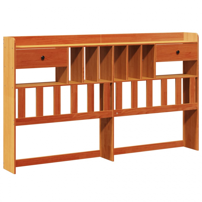 Kopfteil mit Stauraum Wachsbraun 180 cm Massivholz Kiefer