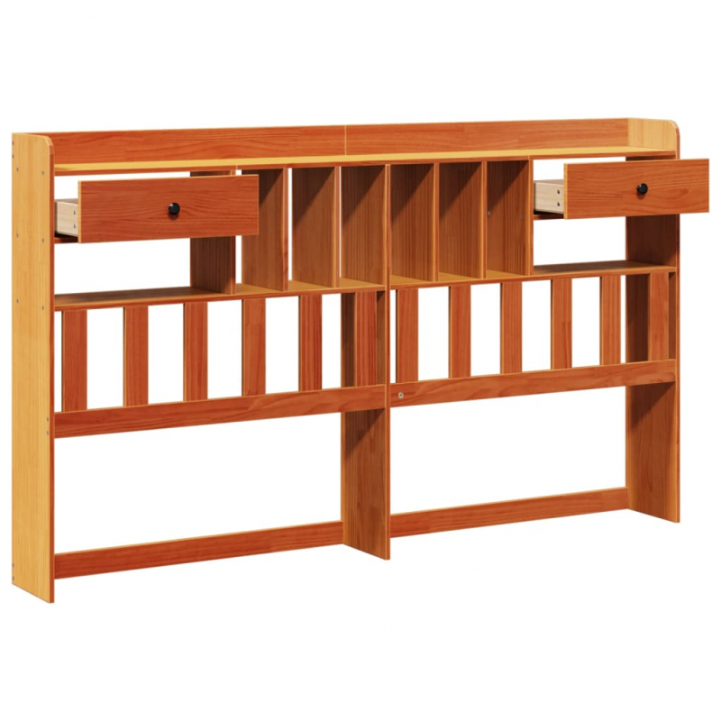 Kopfteil mit Stauraum Wachsbraun 180 cm Massivholz Kiefer