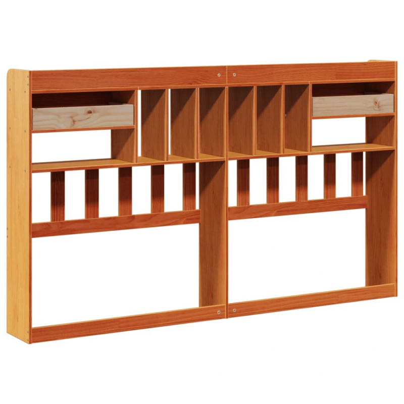 Kopfteil mit Stauraum Wachsbraun 180 cm Massivholz Kiefer