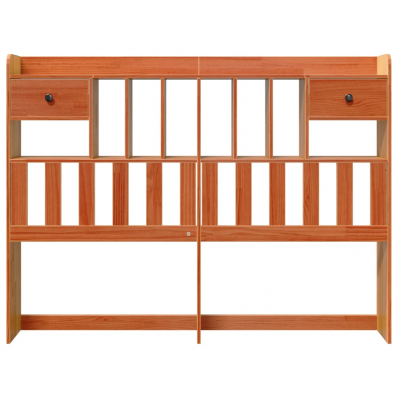 Kopfteil mit Stauraum Wachsbraun 140 cm Massivholz Kiefer