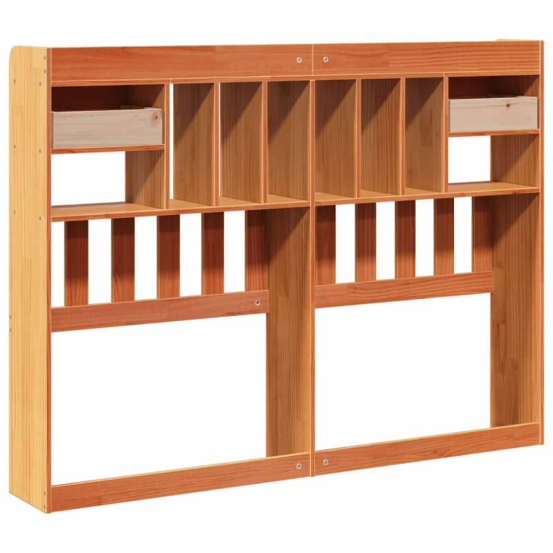 Kopfteil mit Stauraum Wachsbraun 140 cm Massivholz Kiefer