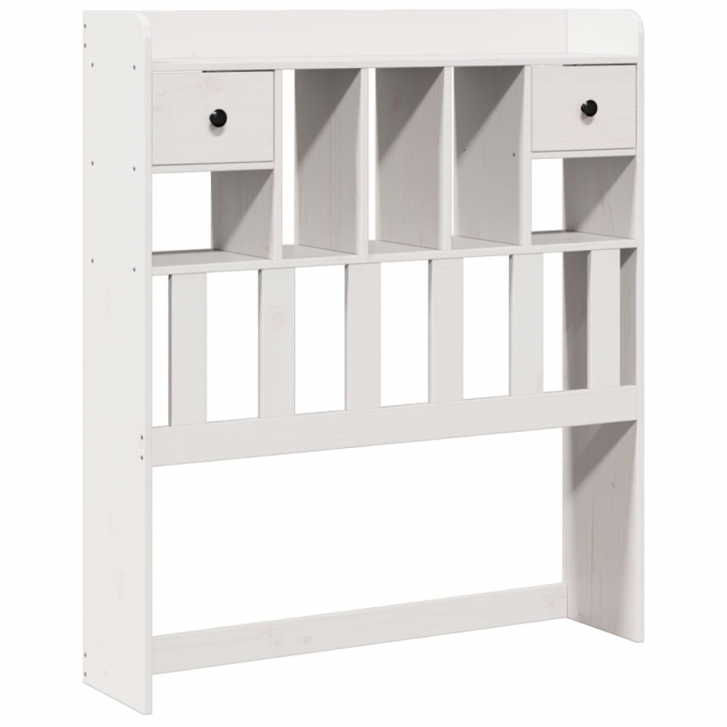 Kopfteil mit Stauraum Weiß 90 cm Massivholz Kiefer