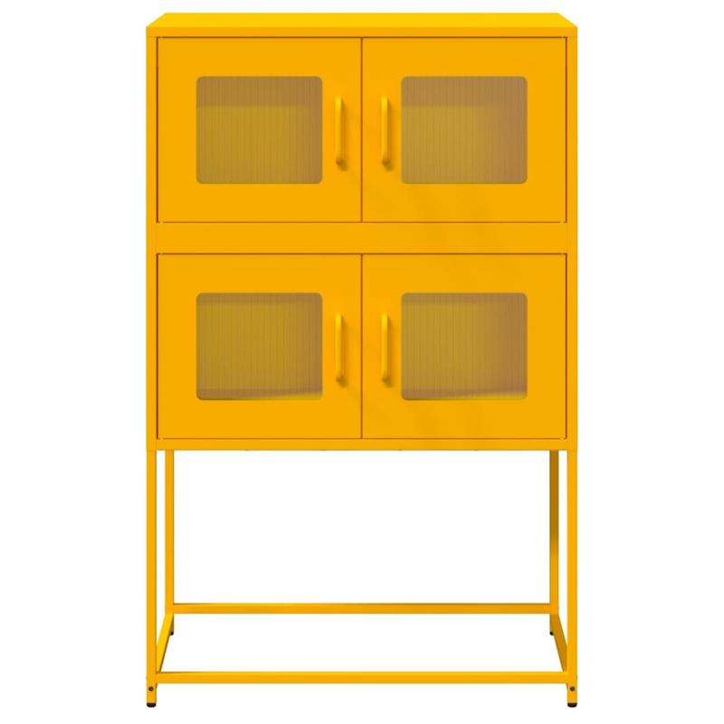 Highboard Senfgelb 68x39x107 cm Stahl