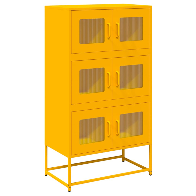 Highboard Senfgelb 68x39x123 cm Stahl