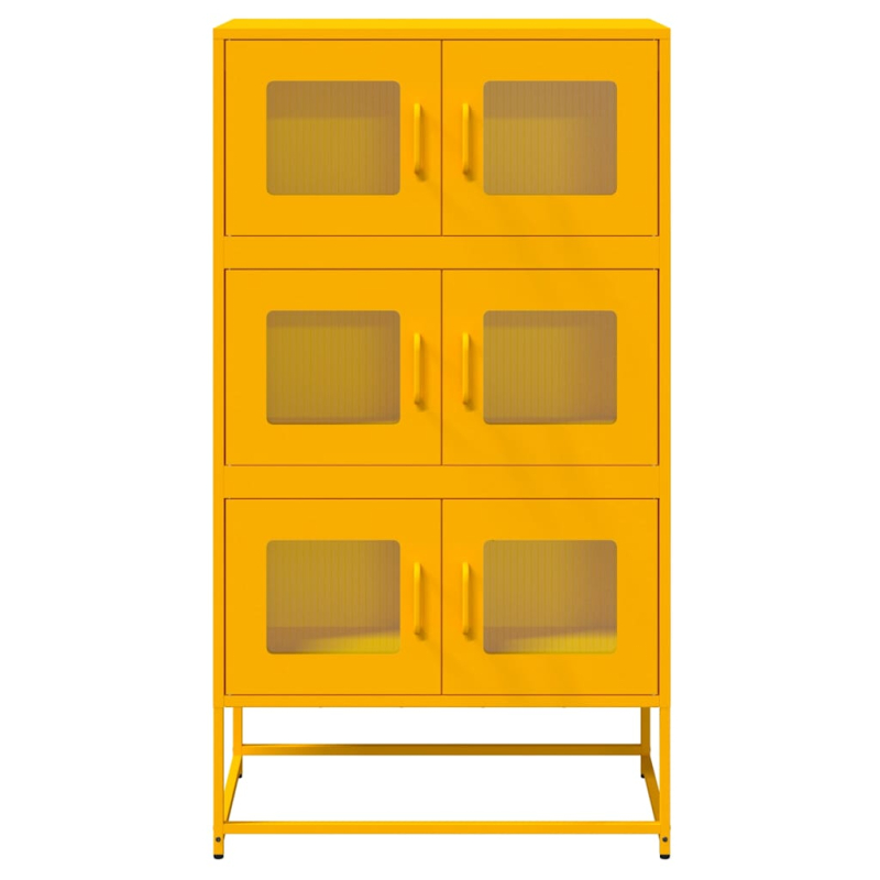 Highboard Senfgelb 68x39x123 cm Stahl