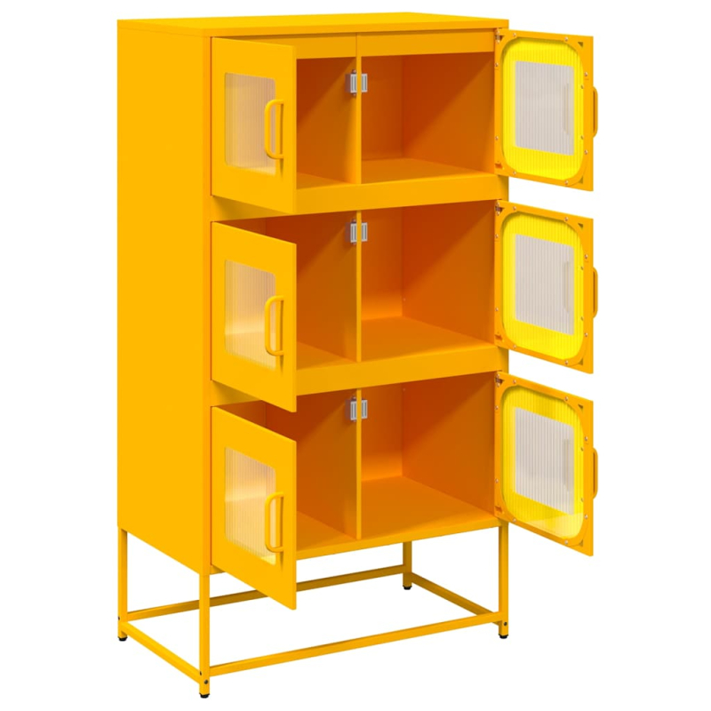 Highboard Senfgelb 68x39x123 cm Stahl