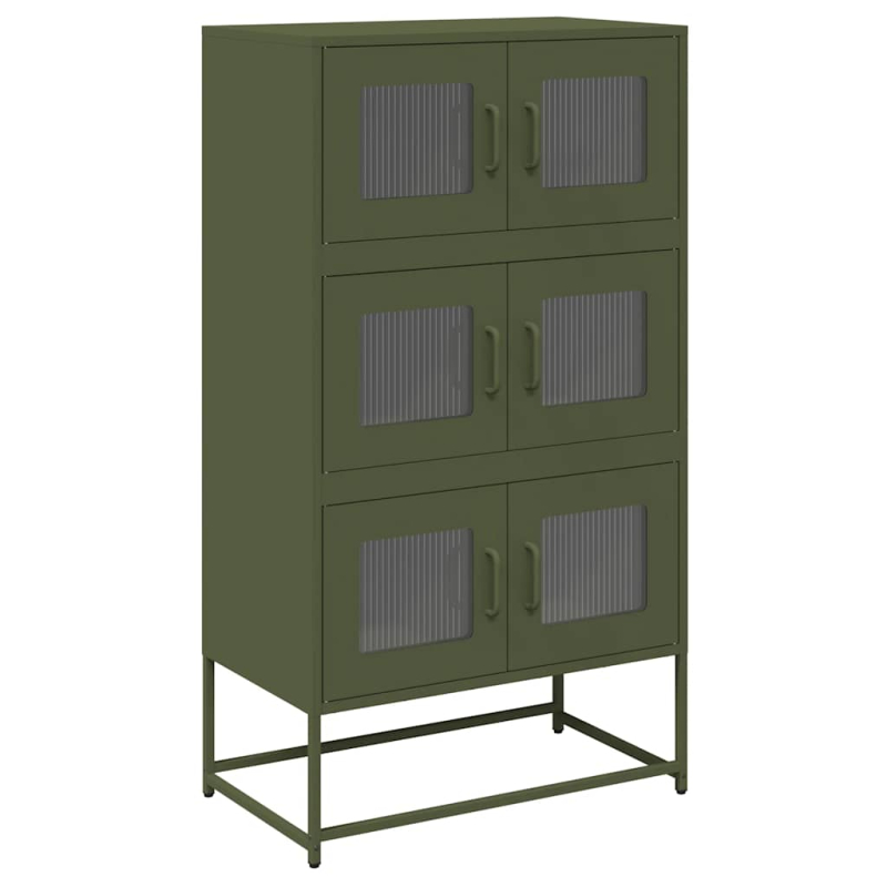 Highboard Olivgrün 68x39x123 cm Stahl