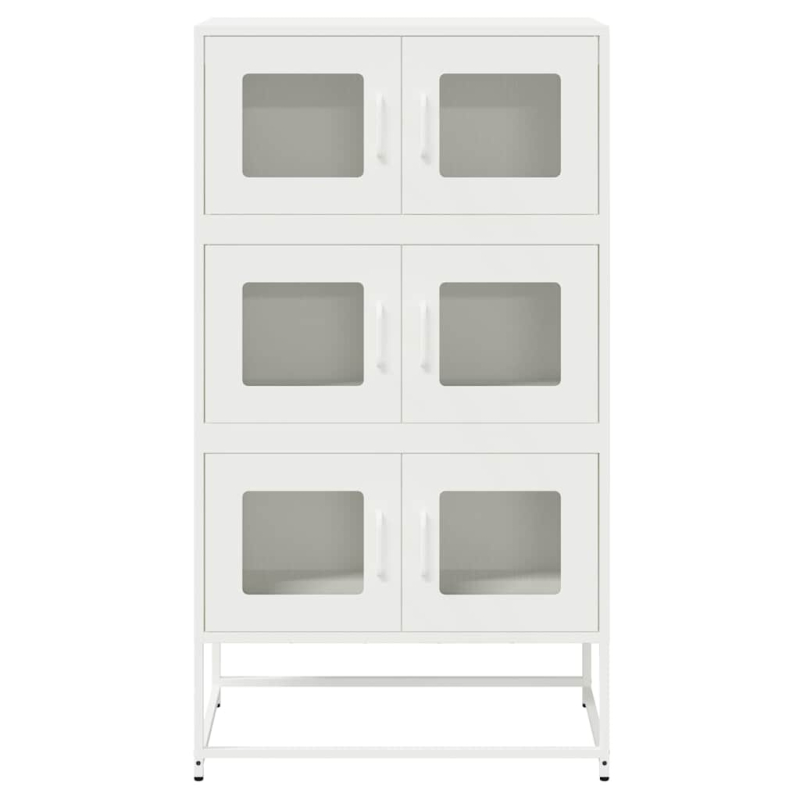 Highboard Weiß 68x39x123 cm Stahl