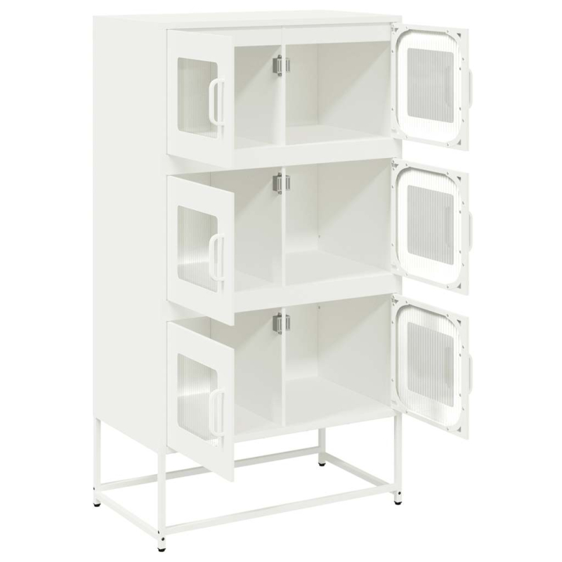 Highboard Weiß 68x39x123 cm Stahl