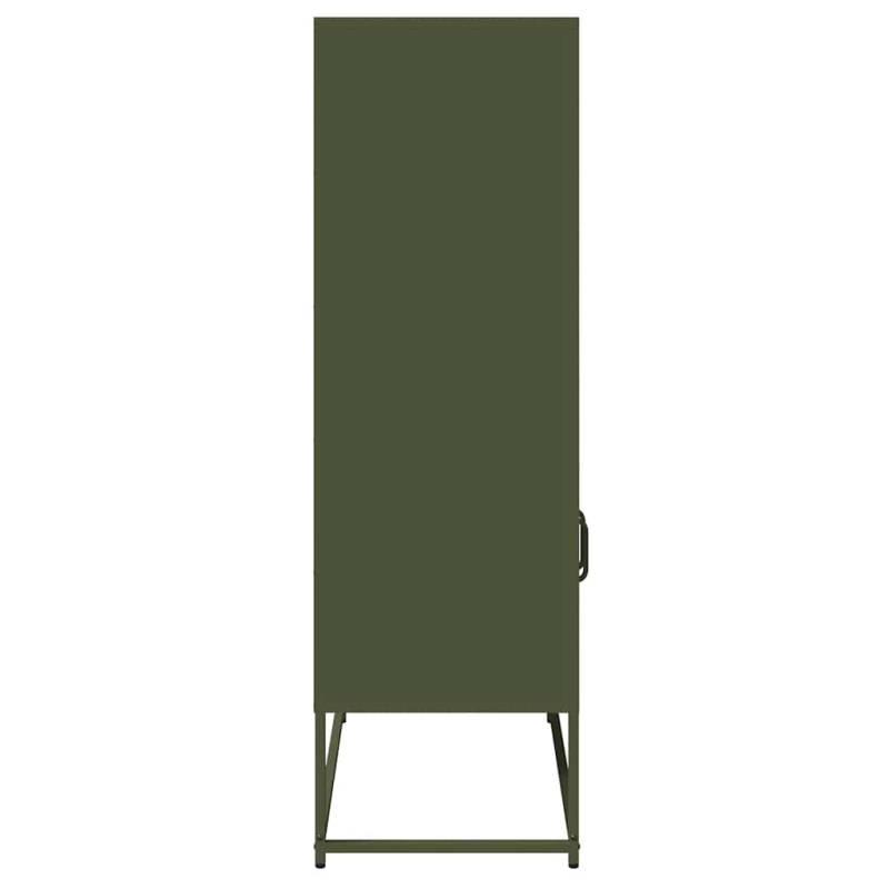 Highboard Olivgrün 68x39x123 cm Stahl