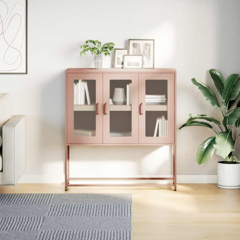 Sideboard Rosa 100,5x39x107 cm Kaltgewalzter Stahl