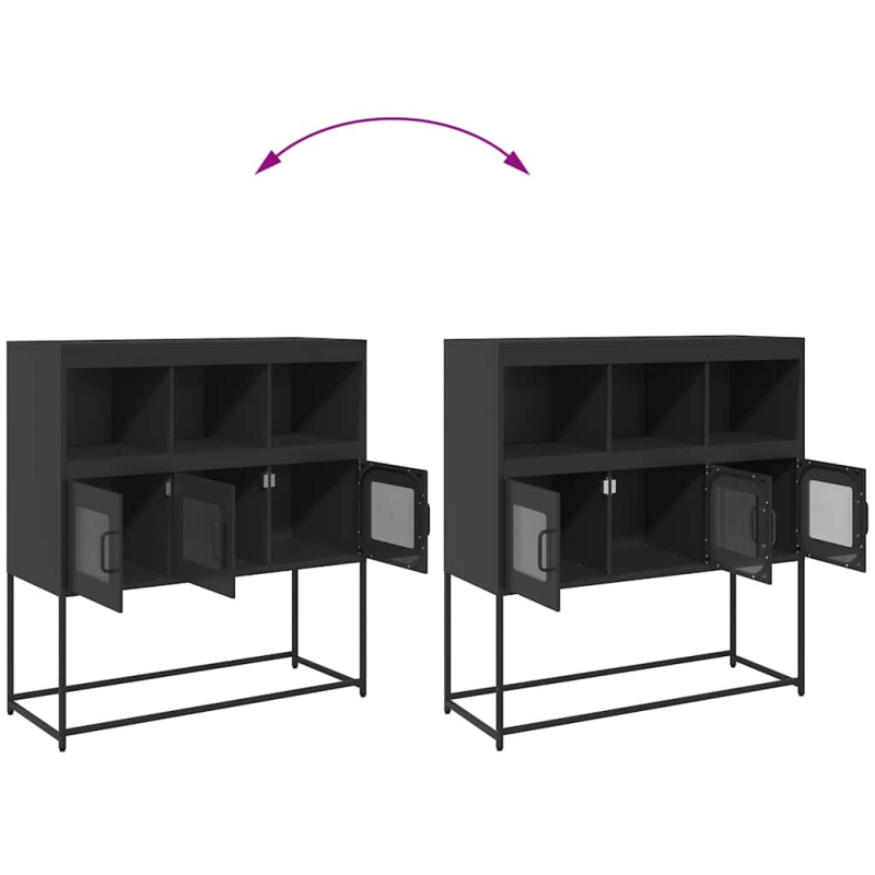 Sideboard Schwarz 100,5x39x107 cm Kaltgewalzter Stahl