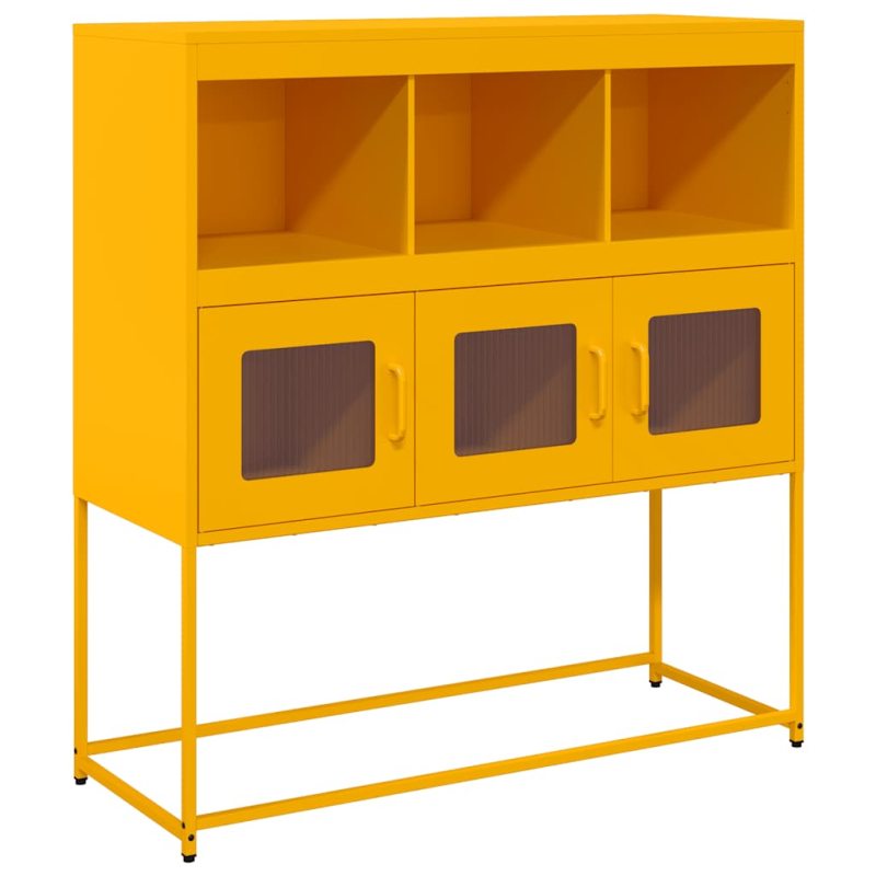 Sideboard Senfgelb 100,5x39x107 cm Kaltgewalzter Stahl